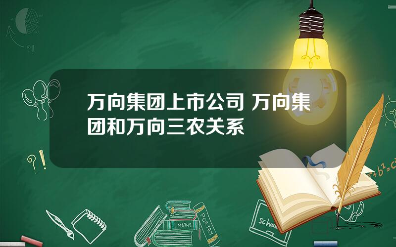 万向集团上市公司 万向集团和万向三农关系